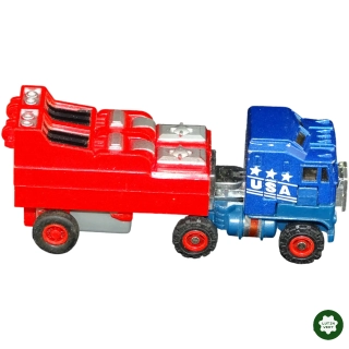 Camion Transformers bleu et rouge USA d'occasion - Dès 5 ans - Lutin Vert