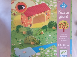Puzzle géant d'occasion "DJECO" sur le thème la ferme - Dès 3 ans - Recyclerie Drumettaz